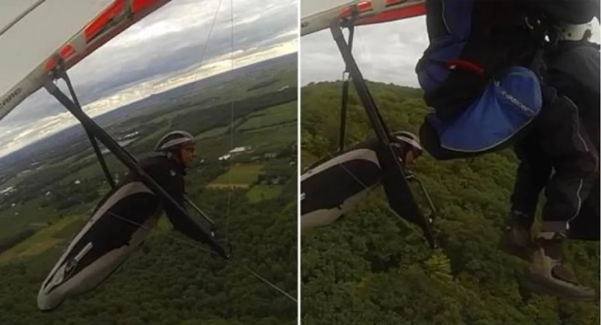 deltaplano si scontra con parapendio