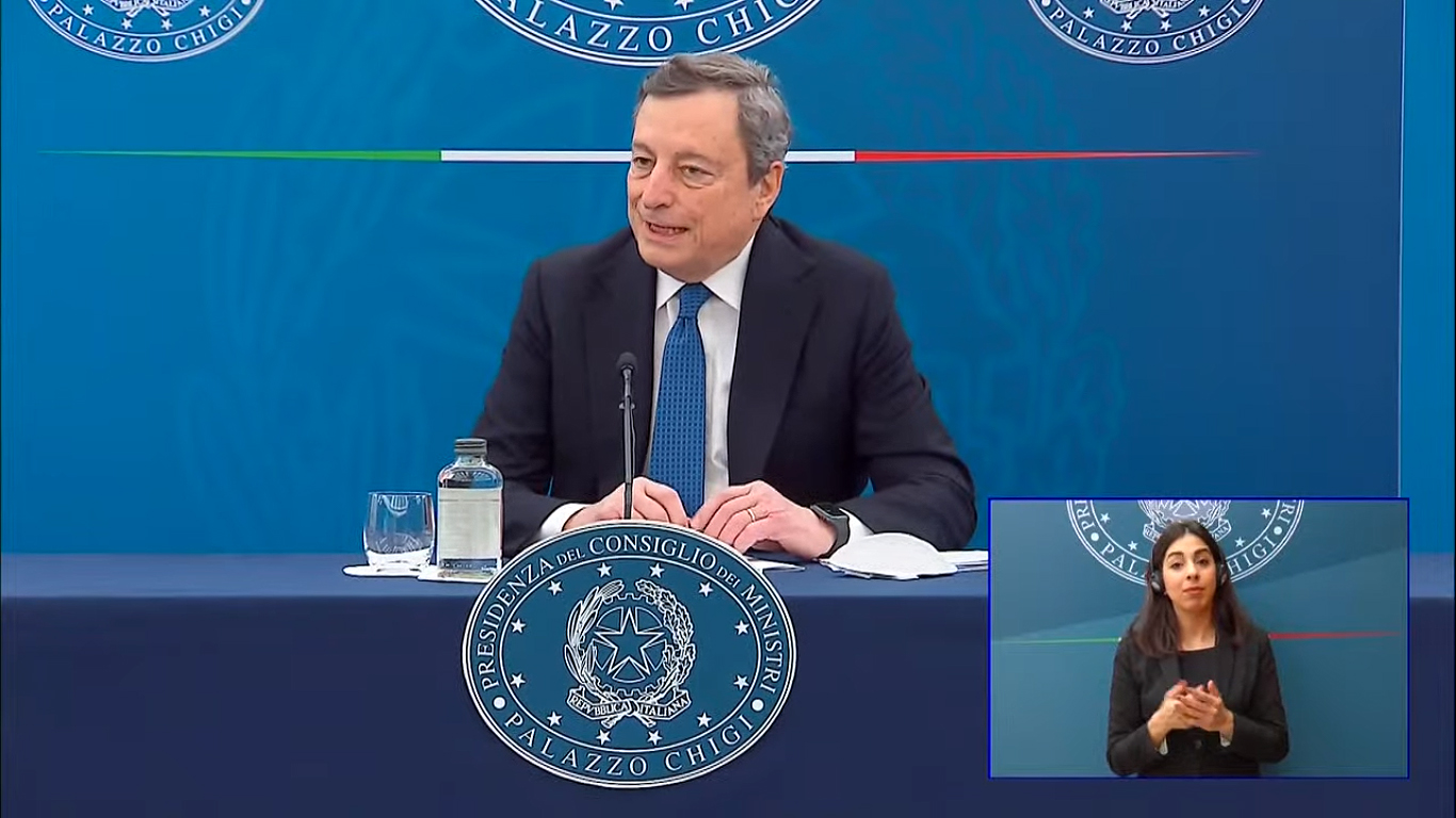 Conferenza stampa Draghi, al centro il Consiglio europeo