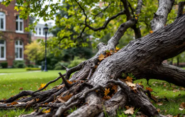 Albero caduto che ha ferito cinque studenti all'Università di Salerno