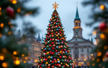 Albero di Natale realizzato in lana a San Prospero