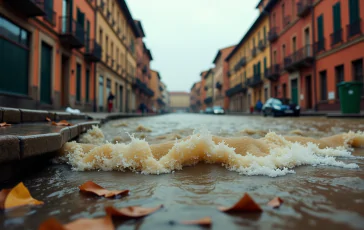 Immagine dell'alluvione a Bologna con danni visibili