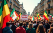 Corteo di studenti a Torino per la causa palestinese