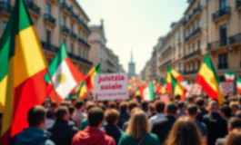 Corteo di studenti a Torino per la causa palestinese