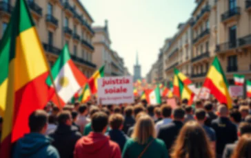 Corteo di studenti a Torino per la causa palestinese