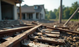 Immagine del cantiere crollato a Firenze senza responsabili