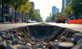 Immagine del crollo di una fossa a Toronto