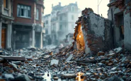 Immagine del crollo di una palazzina a Sessa Aurunca