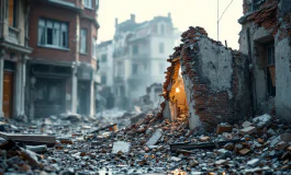 Immagine del crollo di una palazzina a Sessa Aurunca