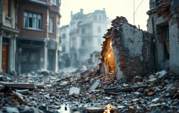 Immagine del crollo di una palazzina a Sessa Aurunca