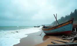 Immagine dei danni causati dalla mareggiata a Sestri Levante