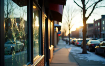 Immagine di vandalismo a Edmonton con danni visibili