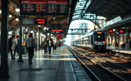 Treno fermo in stazione a causa di uno sciopero