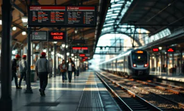 Treno fermo in stazione a causa di uno sciopero