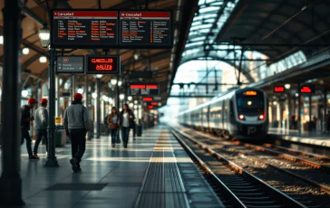 Treno fermo in stazione a causa di uno sciopero