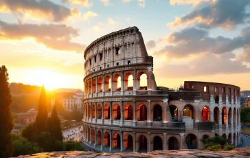 Turista con drone vicino al Colosseo di Roma