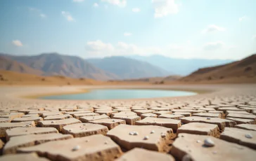 Lago artificiale a Potenza in stato di secchezza