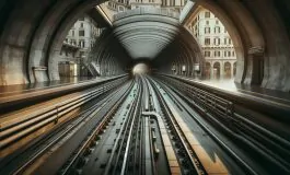 Immagine della metro C di Roma con manifestazioni di protesta