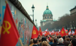 Rappresentazione simbolica della caduta del Muro di Berlino