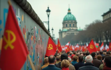 Rappresentazione simbolica della caduta del Muro di Berlino