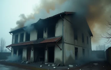 Vigili del fuoco combattono un incendio a Milano