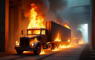 Tir in fiamme all'interno della galleria Cels sull'autostrada