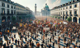 Cittadini italiani in protesta contro la guerra