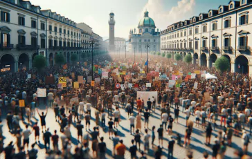 Cittadini italiani in protesta contro la guerra