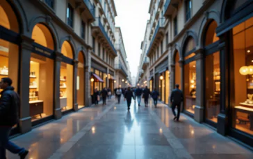 Via Montenapoleone a Milano, simbolo del lusso mondiale