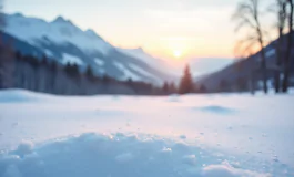 Paesaggio innevato in Alto Adige con alberi e montagne