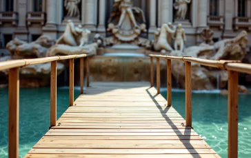 Passerella a Fontana di Trevi con vista panoramica