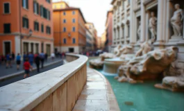 Vista della passerella panoramica sulla Fontana di Trevi