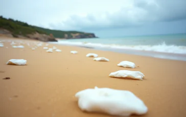 Rifiuti di plastica accumulati sulla spiaggia del Newfoundland