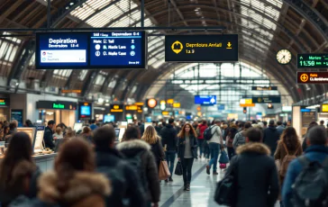 Immagine di un treno cancellato durante lo sciopero Fs in Italia