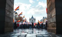 Manifestazione per i diritti dei lavoratori in Italia