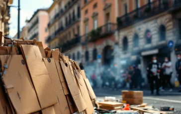 Manifestanti in conflitto con le forze dell'ordine a Torino