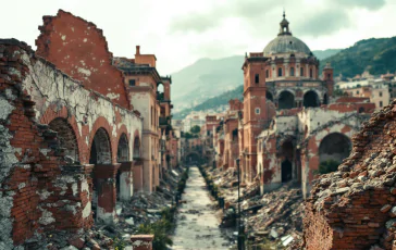 Immagine delle Vele di Scampia durante lo sgombero a Napoli