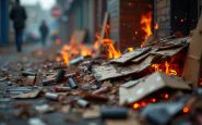 Immagine di un'esplosione devastante nel napoletano