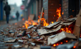 Immagine di un'esplosione devastante nel napoletano