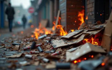 Immagine di un'esplosione devastante nel napoletano