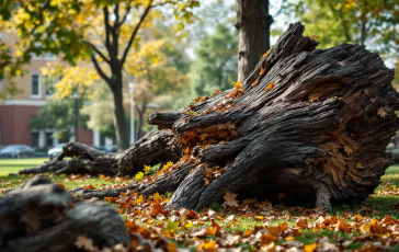 Albero caduto che ha ferito cinque studenti all'Università di Salerno