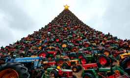 Albero di Natale unico con trattori a Caltanissetta