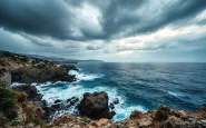 Mappa meteo con allerta temporali in Sardegna e Sicilia