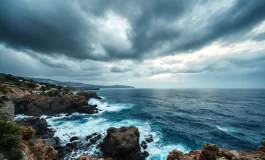 Mappa meteo con allerta temporali in Sardegna e Sicilia