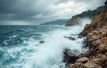 Mareggiate e vento forte in Toscana durante allerta meteo