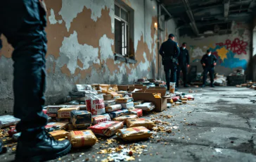 Polizia durante operazioni di arresto a Lucera