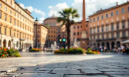 Immagine dei cantieri in Piazza Pia a Roma