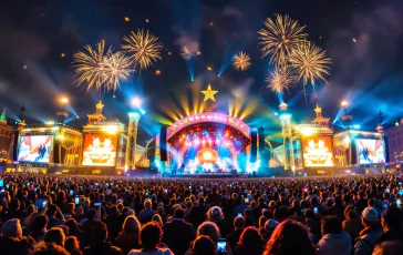 Tony Effe durante il concerto di Capodanno a Roma