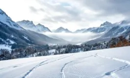 Clizia Incorvaia mentre si diverte sulla neve