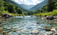 Fiume Basento in Basilicata durante la crisi idrica