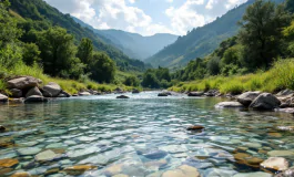 Fiume Basento in Basilicata durante la crisi idrica